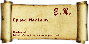 Egyed Mariann névjegykártya